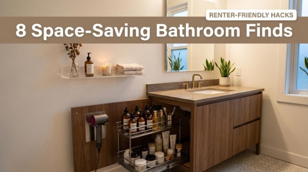 8 Space-Saving Bathroom Finds Ideal for Small Apartments (No Drilling!)